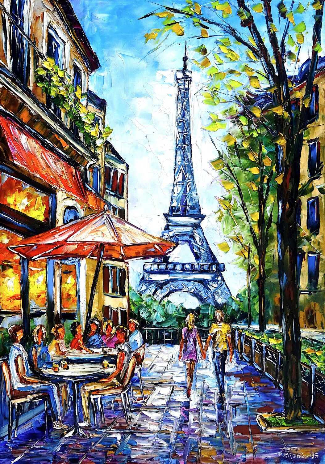 Ein Frühlingstag in Paris Mirek Kuzniar Original painting for sale