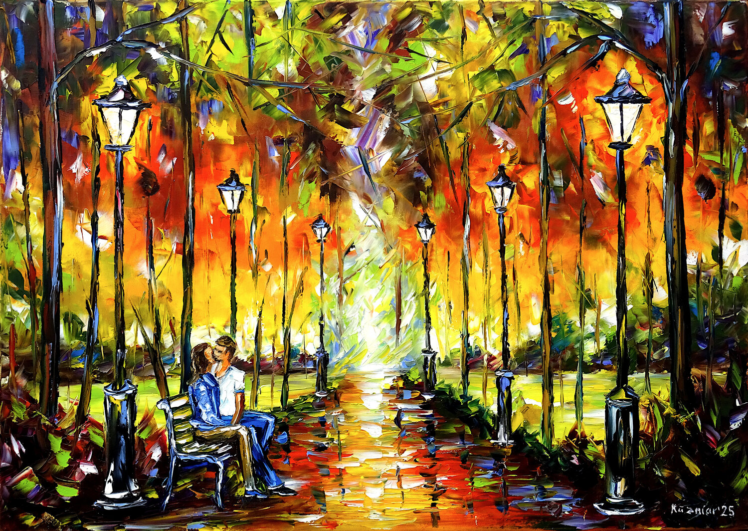 Küssendes Paar Mirek Kuzniar Original painting for sale