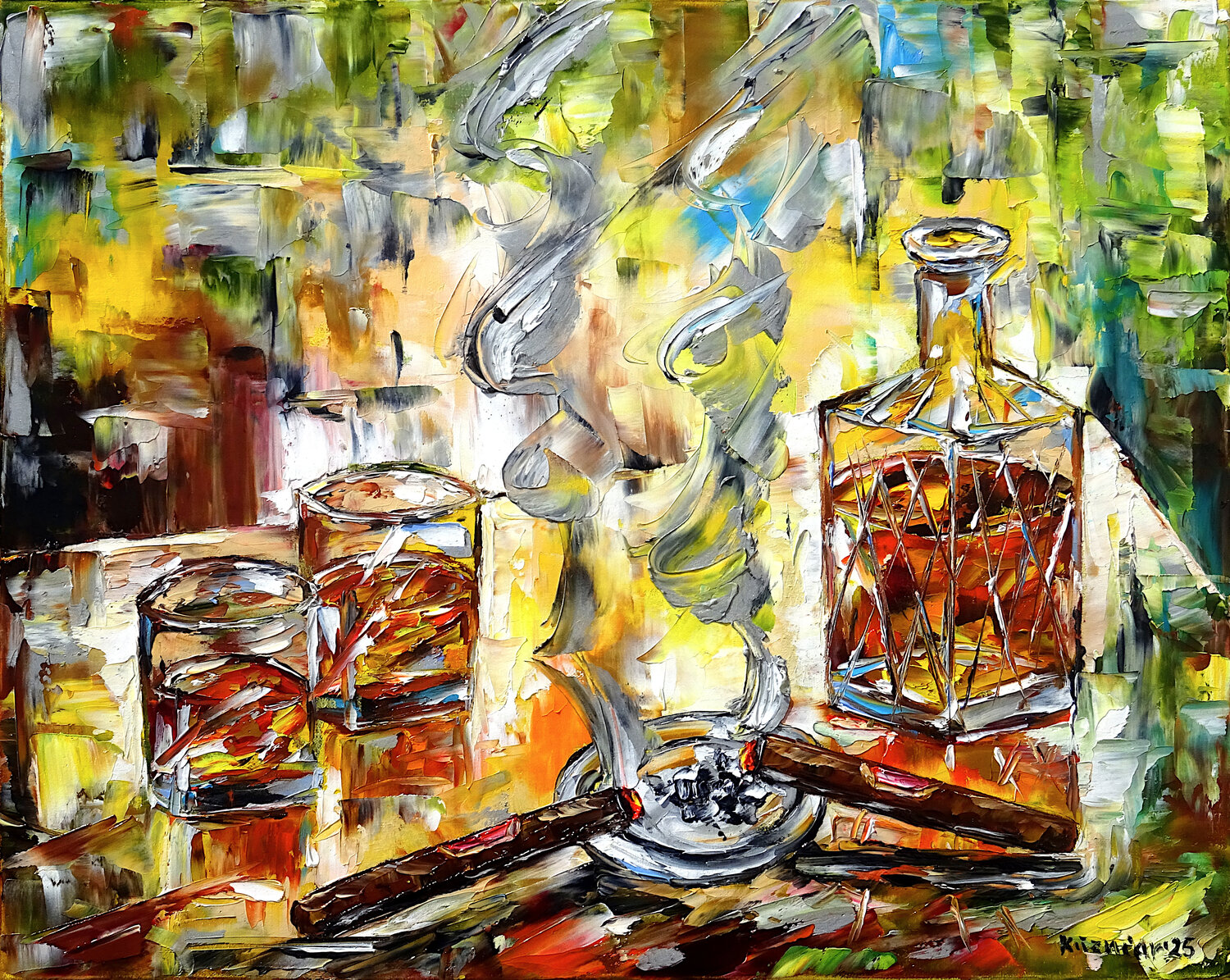 Männerabend Mirek Kuzniar Original painting for sale