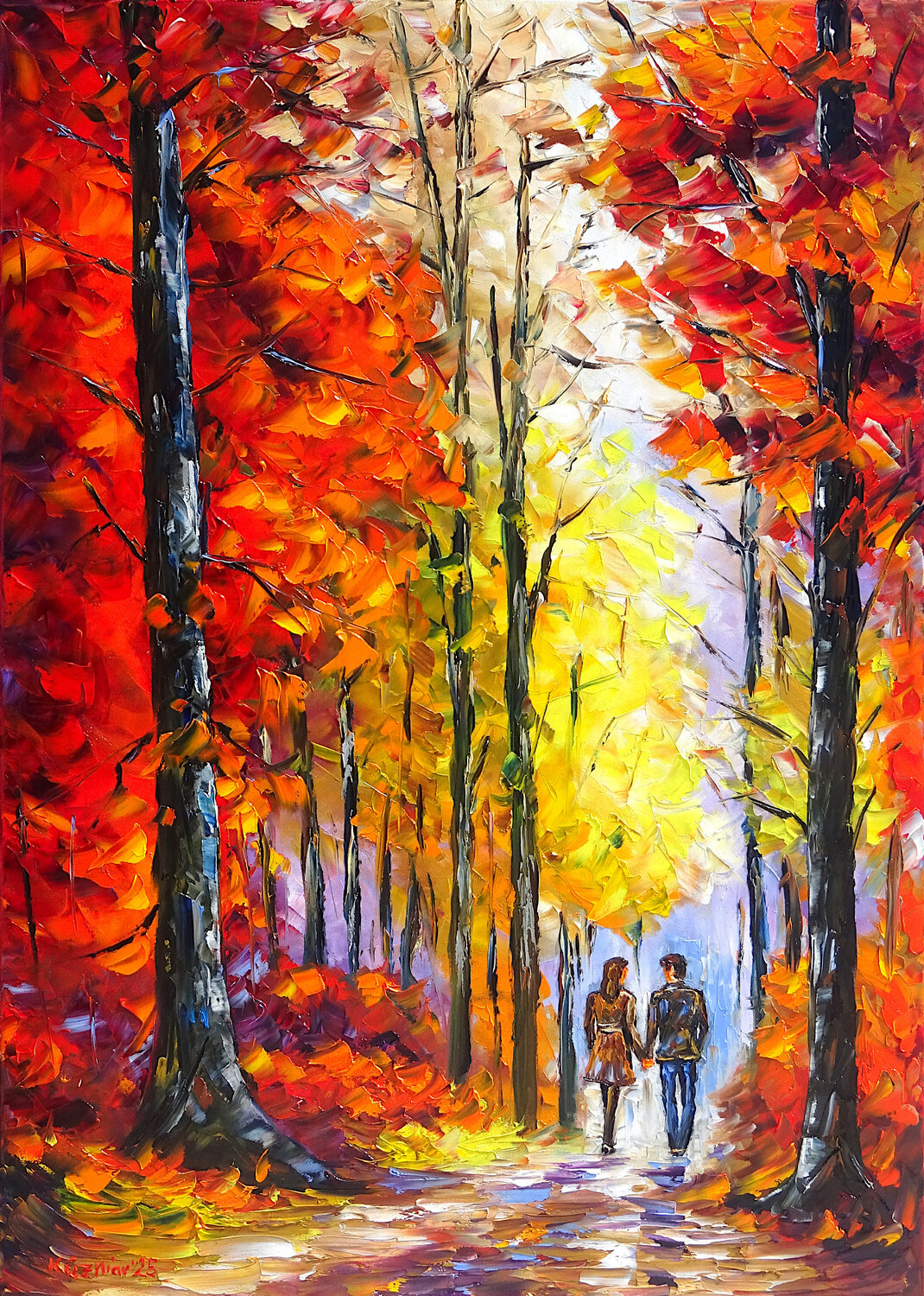Auf dem Herbstpfad Mirek Kuzniar Original painting for sale