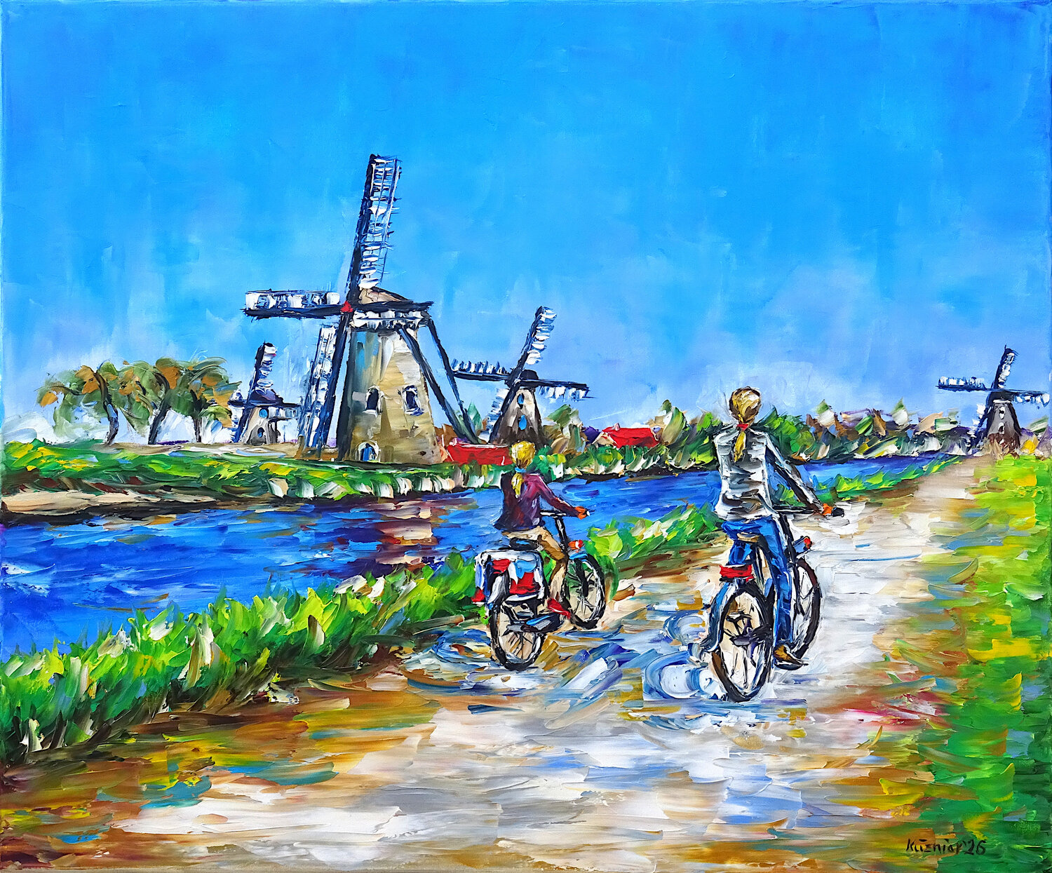 Frühling in Kinderdijk Mirek Kuzniar Original painting for sale