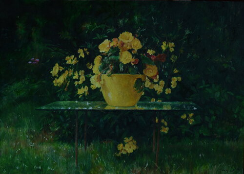 In yellow by Adam Faglio, Painting for Sale on Select