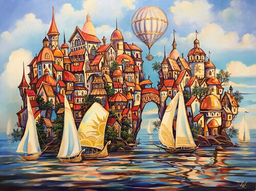 Sunny Island by Dmitry King, Painting for Sale on Select