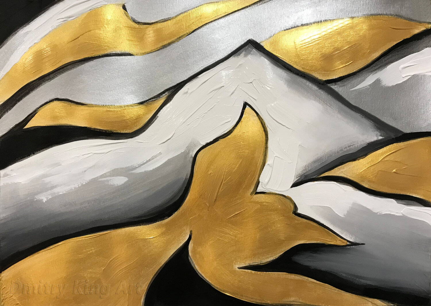 Golden Peaks Dmitry King Original painting for sale
