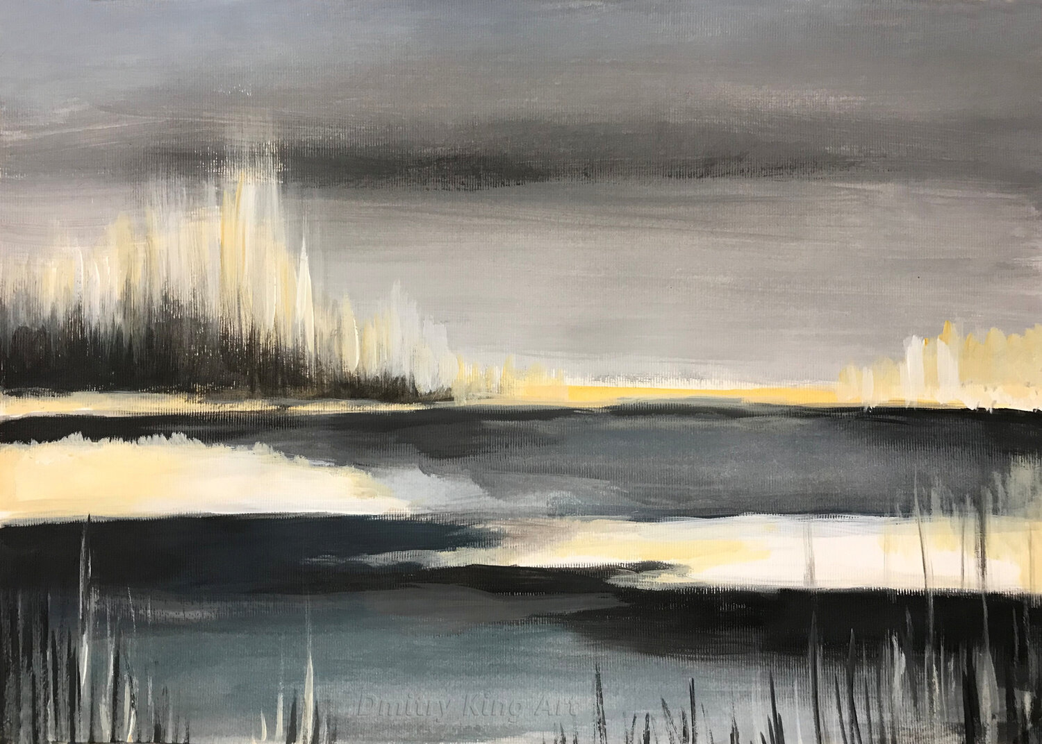 Light Drift - Calm Landscape Modern Abstract Painting Dmitry King Original painting for sale