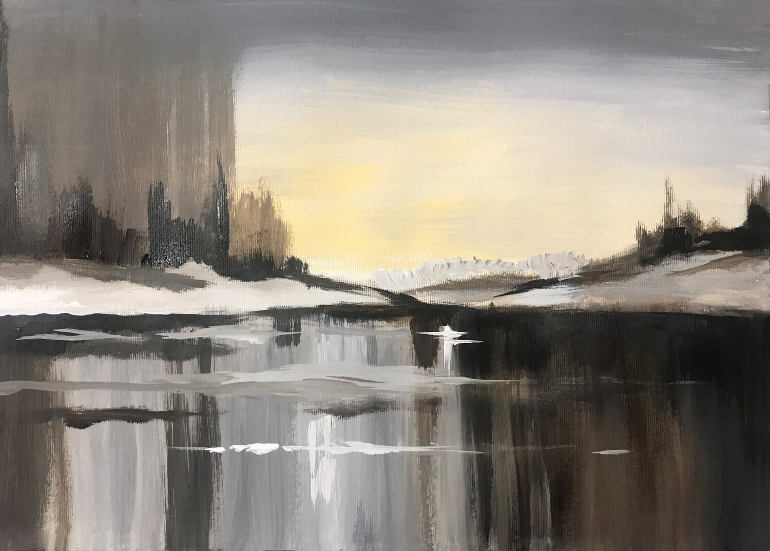 Still Echo - Calm Abstract Landscape Modern Painting Dmitry King Original painting for sale