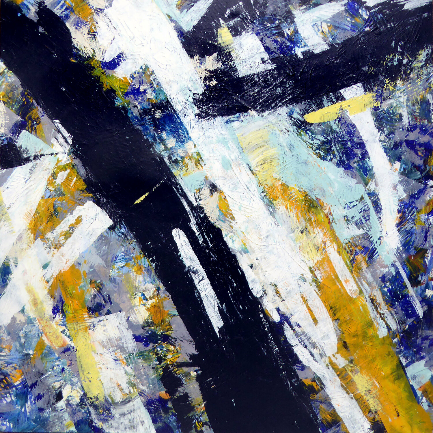 LIGNES OBLIQUES Gilbert Raffin Original painting for sale