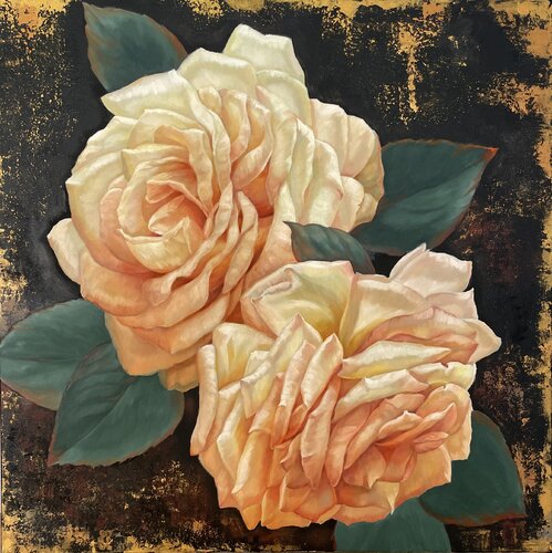 Flemish Rose Duet by Anna Reznikova, Painting for Sale on Select