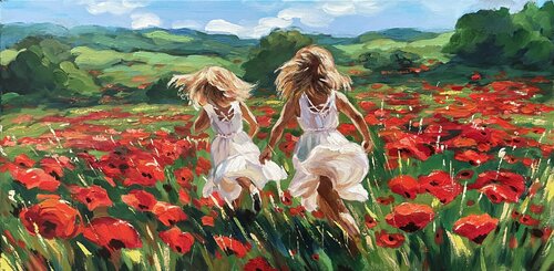 Poppy Field by Anna Reznikova, Painting for Sale on Select