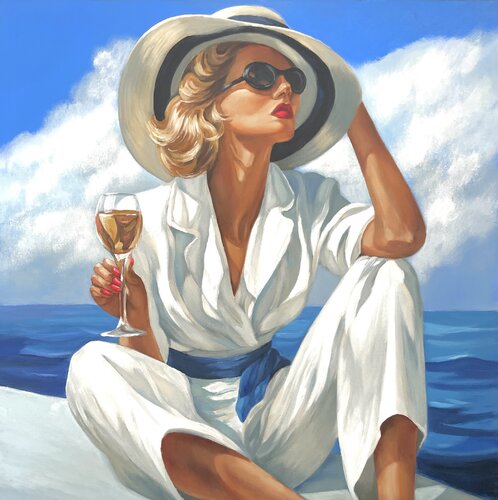 Yacht Day by Anna Reznikova, Painting for Sale on Select