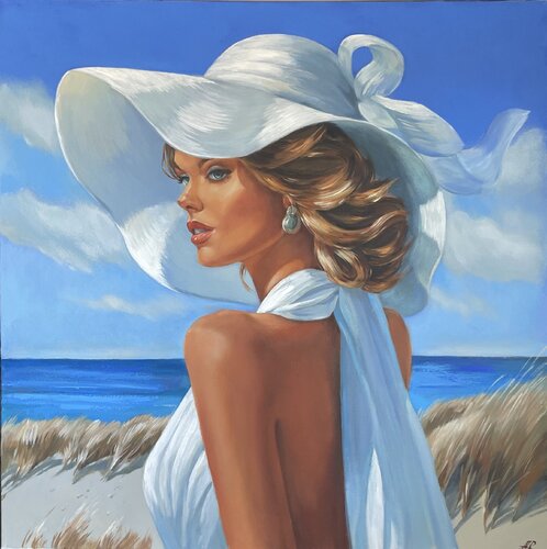 A  Walk in the Dunes by Anna Reznikova, Painting for Sale on Select