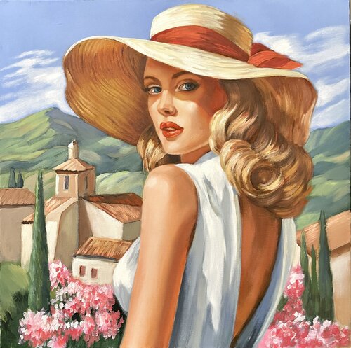 Summer Midday in Tuscany by Anna Reznikova, Painting for Sale on Select