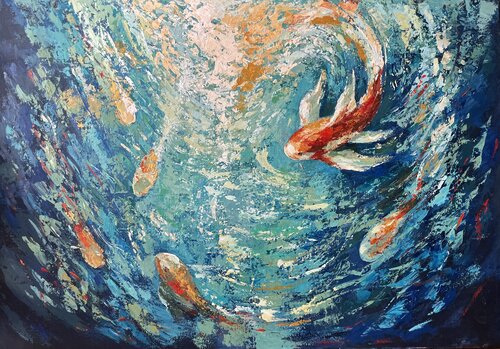 Koi Dance von Anna Reznikova, Malerei kaufen auf Select