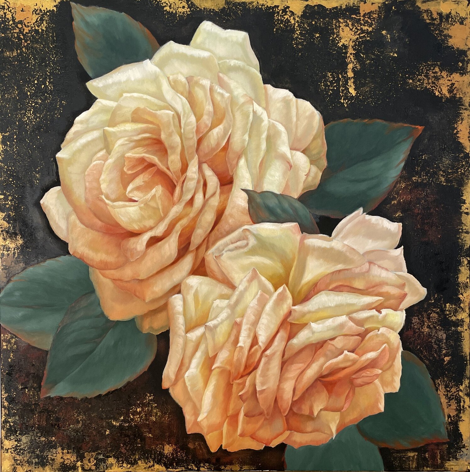 Flemish Rose Duet Anna Reznikova Original painting for sale