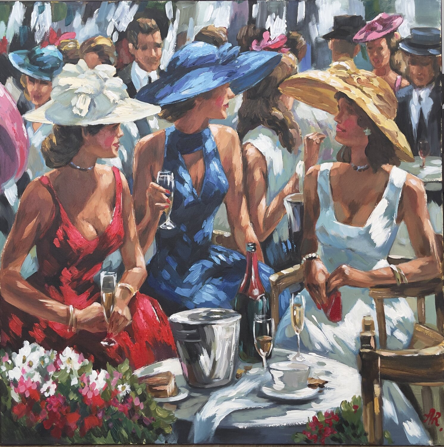 Champagne Moment Anna Reznikova Original painting for sale