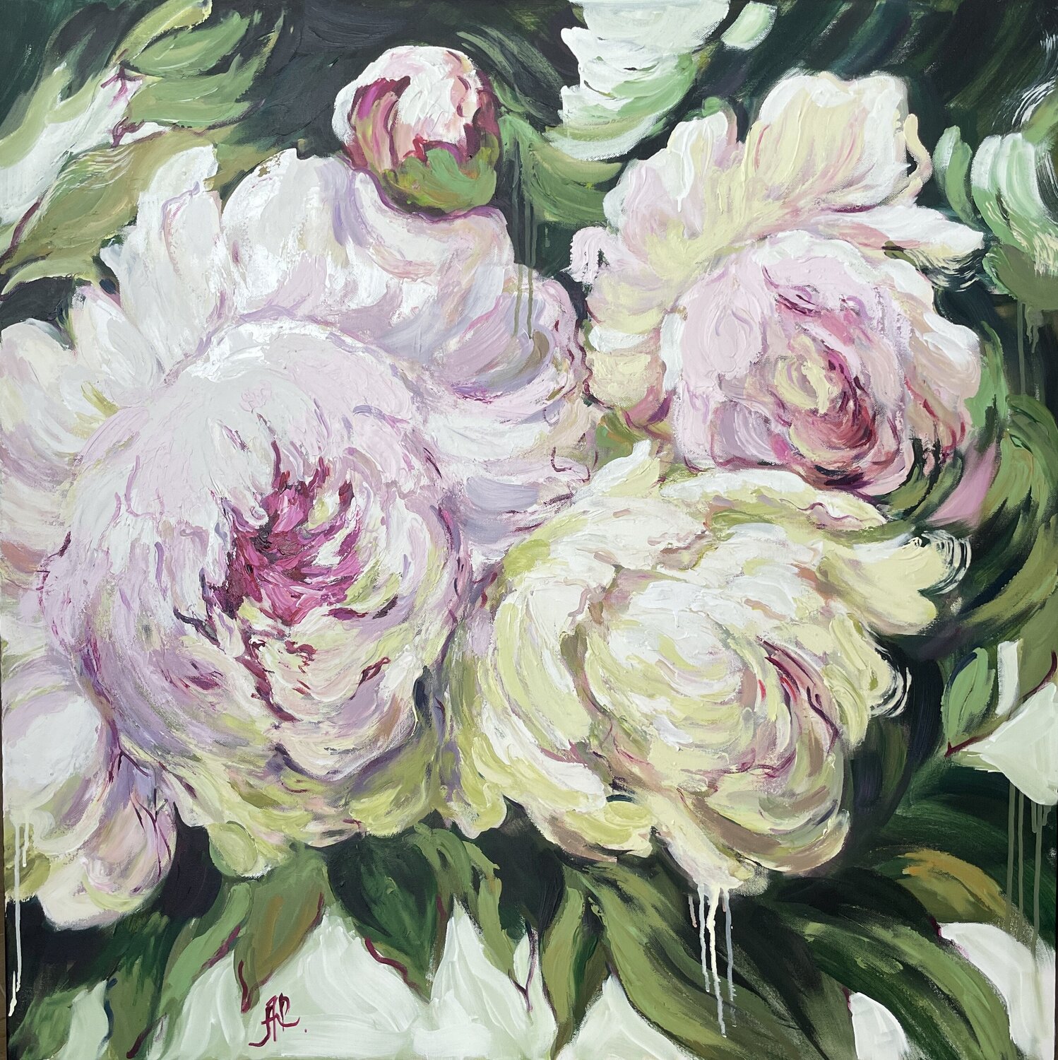 Peonies Anna Reznikova Original painting for sale