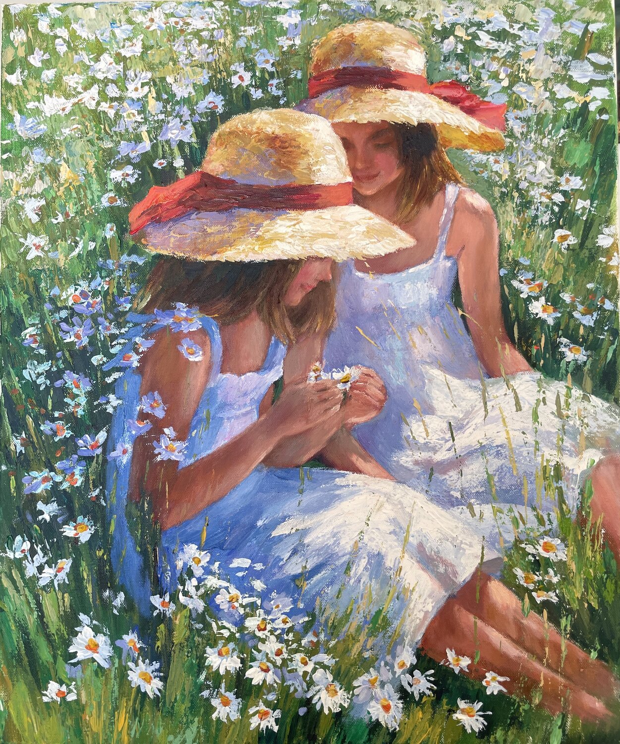 Daisy Whispers Anna Reznikova Original painting for sale