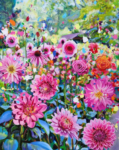 Pink Parade by Angie Wright, Painting for Sale on Select