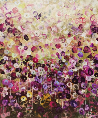 Garden Whispers - Abstract Floral Landscape by Angie Wright, Painting for Sale on Select