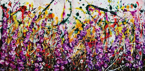 The Wild Floralia (Diptych) - For the Love of Jackson Pollock by Angie Wright, Painting for Sale on Select