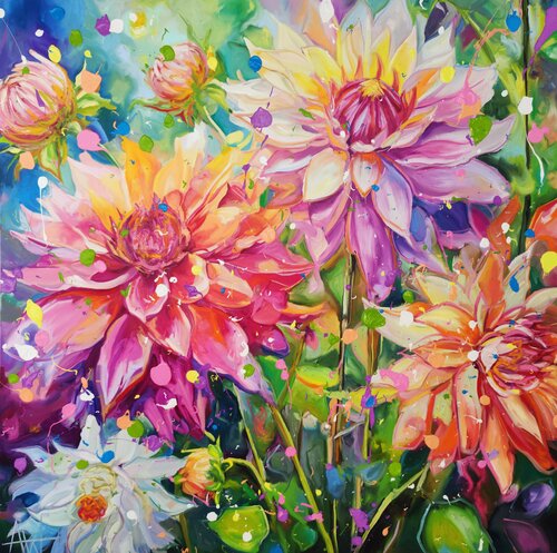 Pollen and Starlight - Magical Flower Study by Angie Wright, Painting for Sale on Select