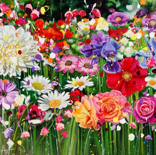 you made the flowers dance by Angie Wright, Painting for Sale on Select
