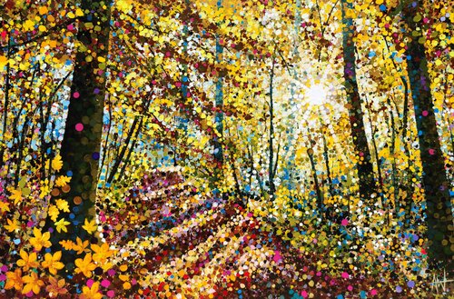 A Thousand Ways to Shine - Forest Landscape by Angie Wright, Painting for Sale on Select