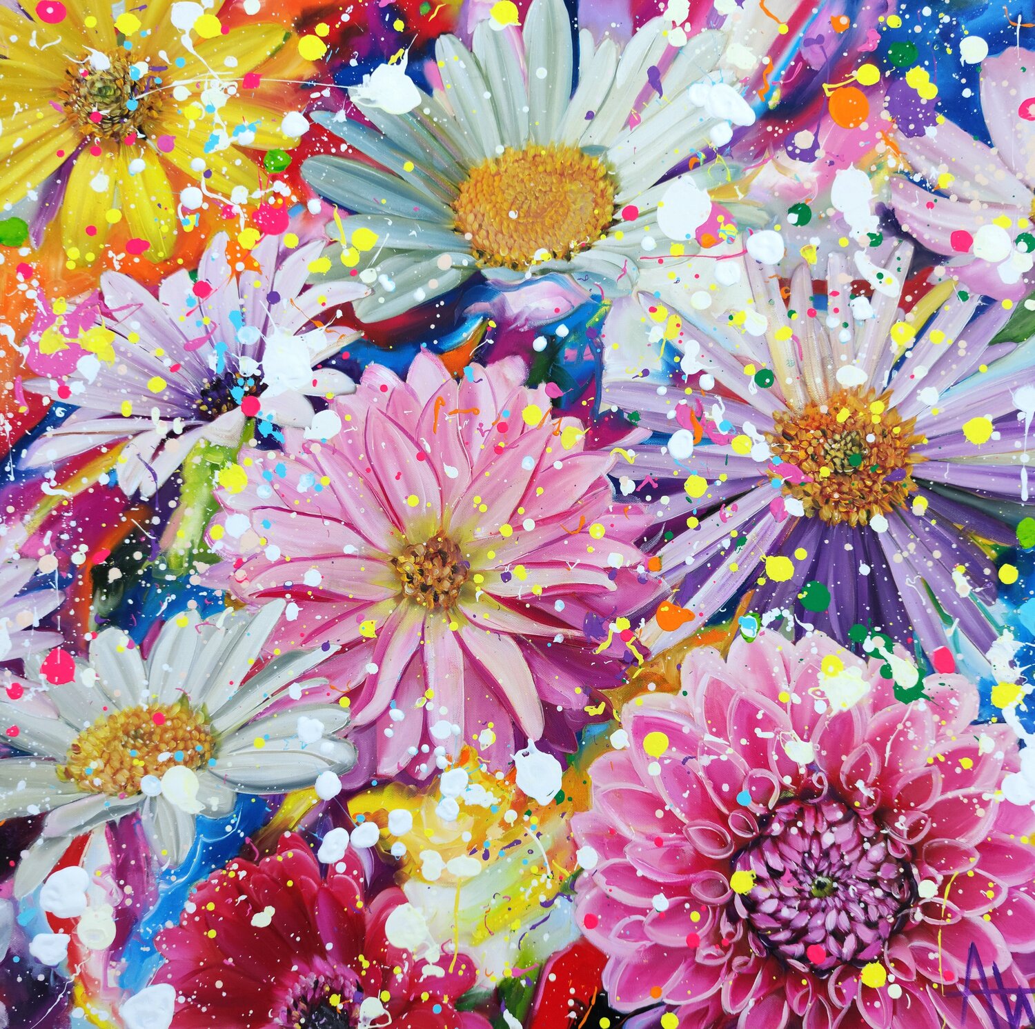 we danced in summer rain Angie Wright Original painting for sale