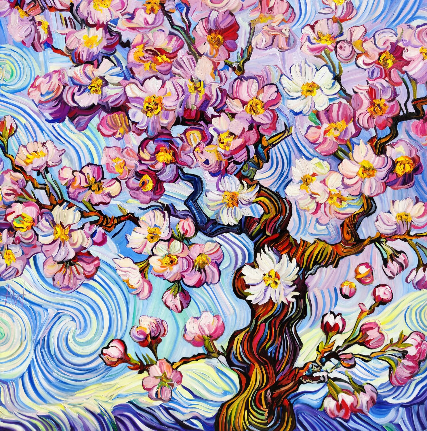 Spring Zephyr - Cherry Blossom Tree Angie Wright Original painting for sale