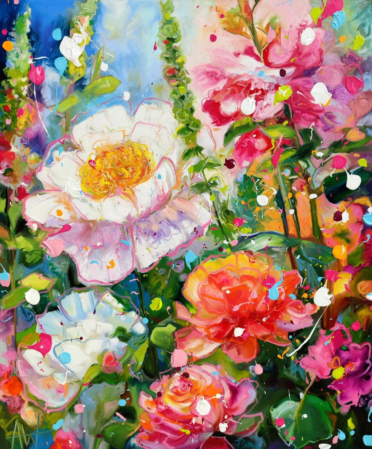 Sweet Briar Nocturne - Flower Study Angie Wright Original painting for sale