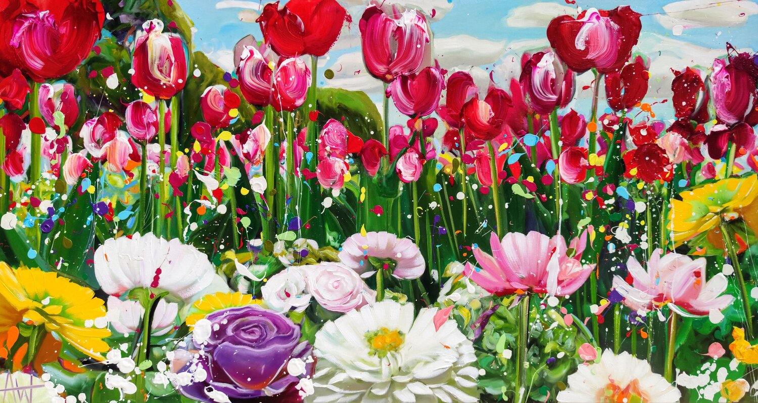 everything felt like summer - Large Summer Landscape Angie Wright Original painting for sale