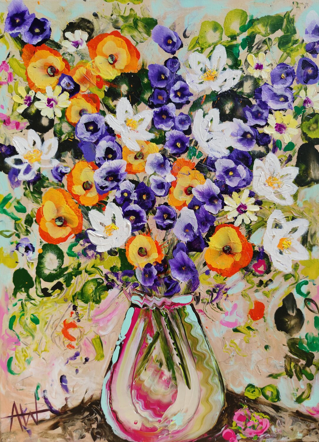 A Pocketful of Sunshine Angie Wright Original painting for sale