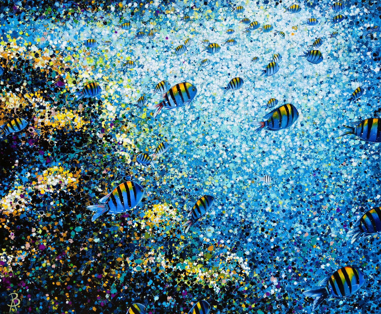 A Thousand Shades of Blue Angie Wright Original painting for sale