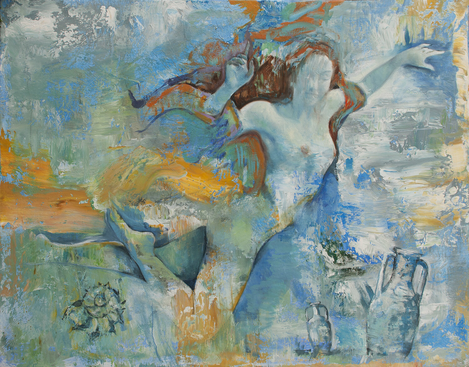 "Venus de agua. Fragmentos de océano" Marcos Carrasco Original painting for sale