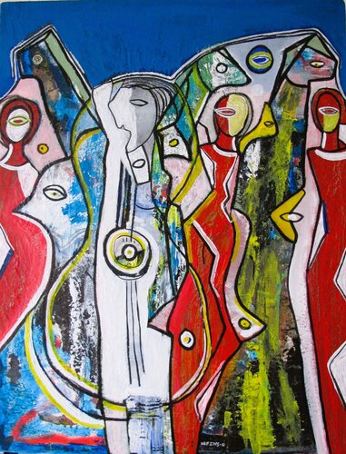 discussion par les yeux by Guillaume Defins, Painting for Sale on Select