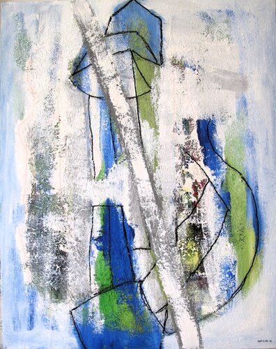 White Abstract # 1 by Guillaume Defins, Painting for Sale on Select