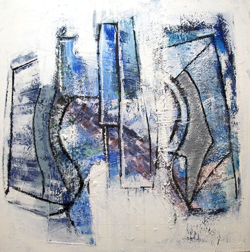 White Abstract # 15 by Guillaume Defins, Painting for Sale on Select