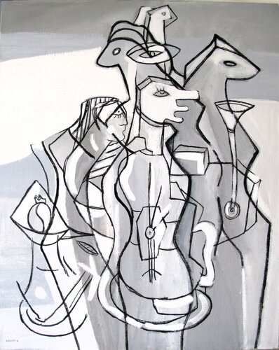 Série cubisme "Guitare # 6 by Guillaume Defins, Painting for Sale on Select