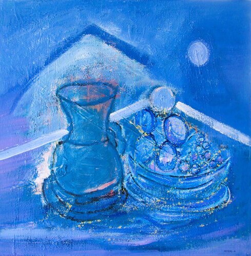 La nuit surréaliste bleue by Guillaume Defins, Painting for Sale on Select
