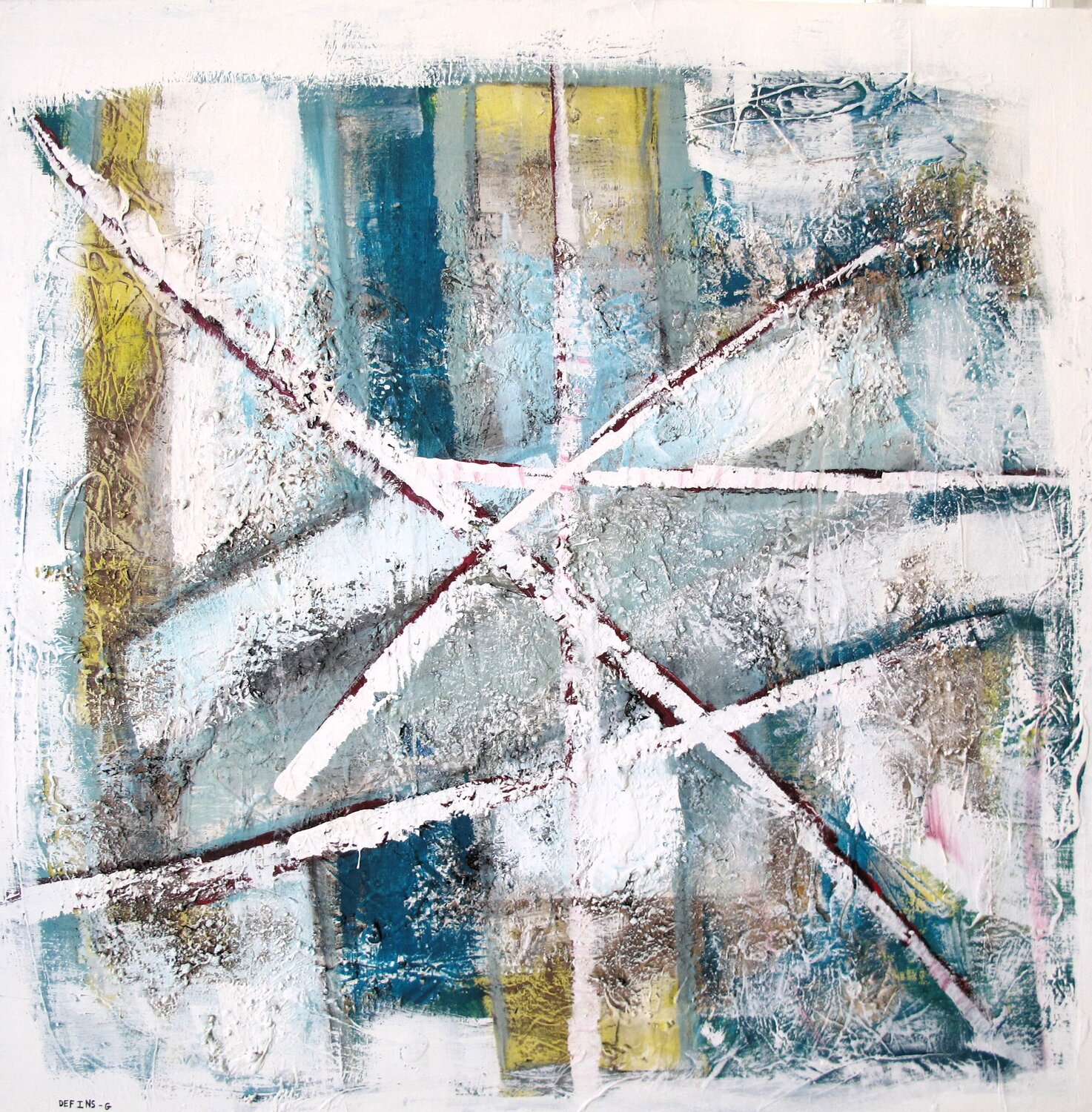Vitrail blanc Guillaume Defins Original painting for sale