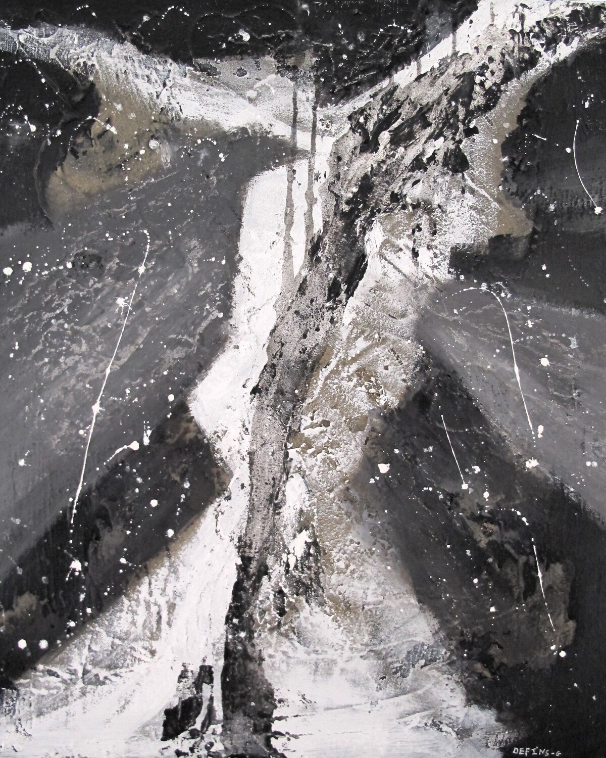 Le volcan étoilé Guillaume Defins Original painting for sale