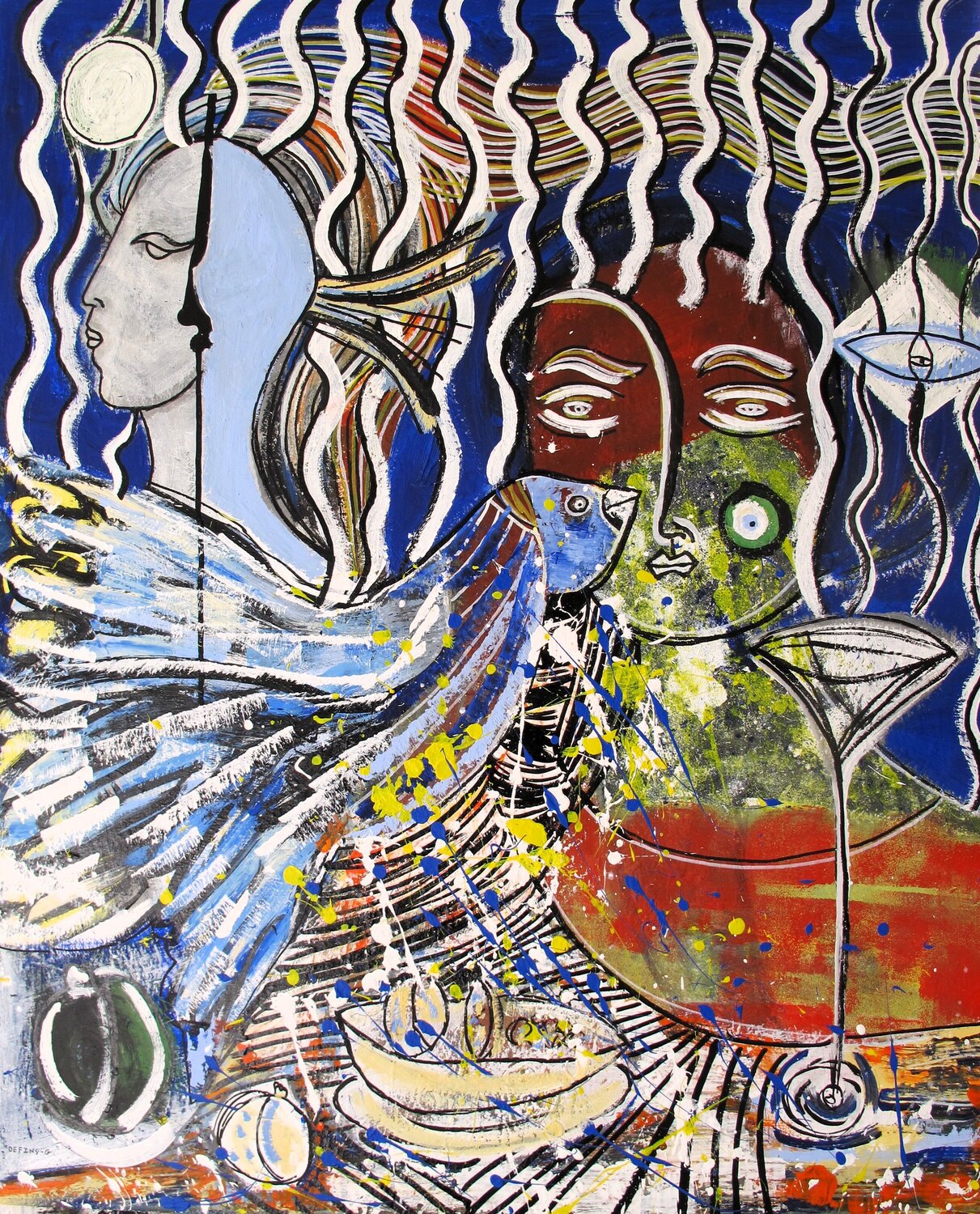 Le monde merveilleux des rêves Guillaume Defins Original painting for sale