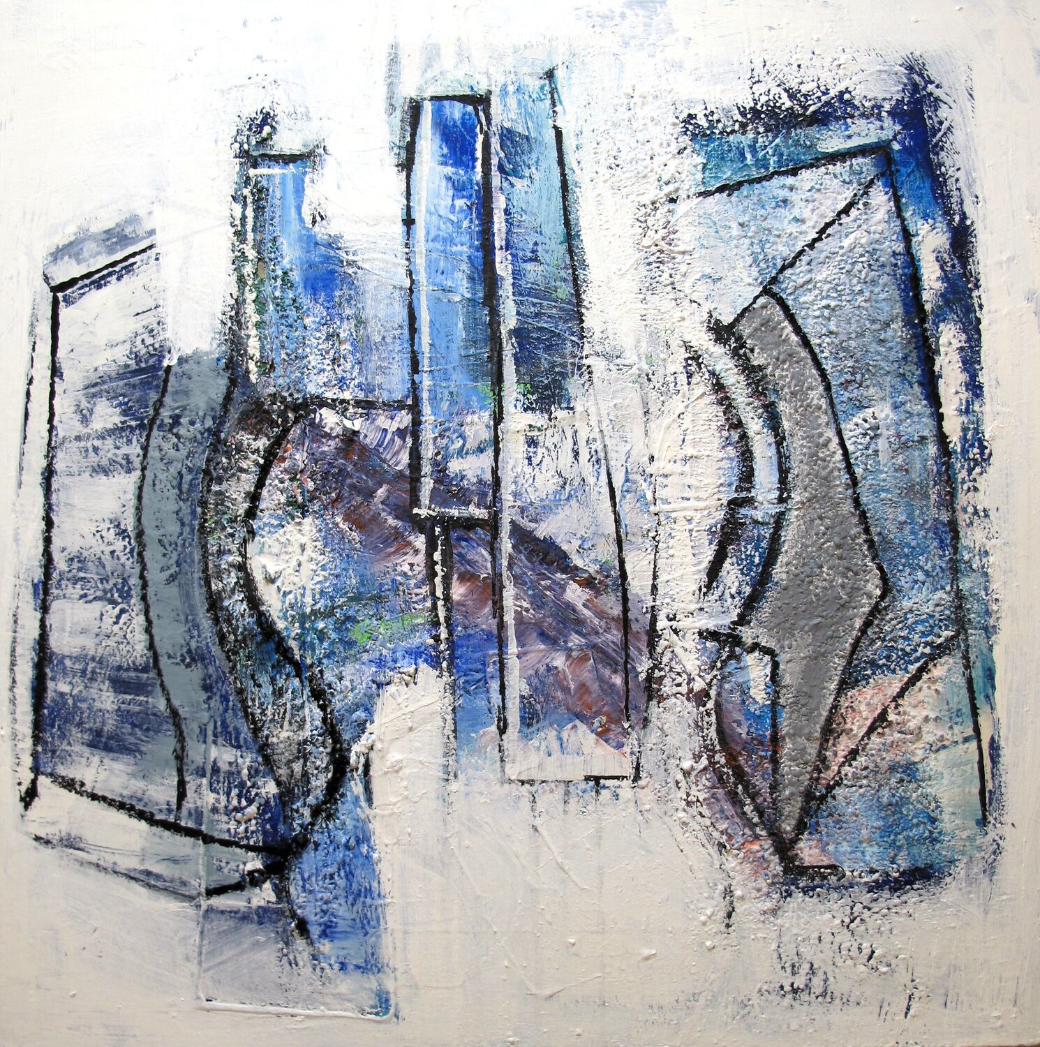 White Abstract # 15 Guillaume Defins Original painting for sale