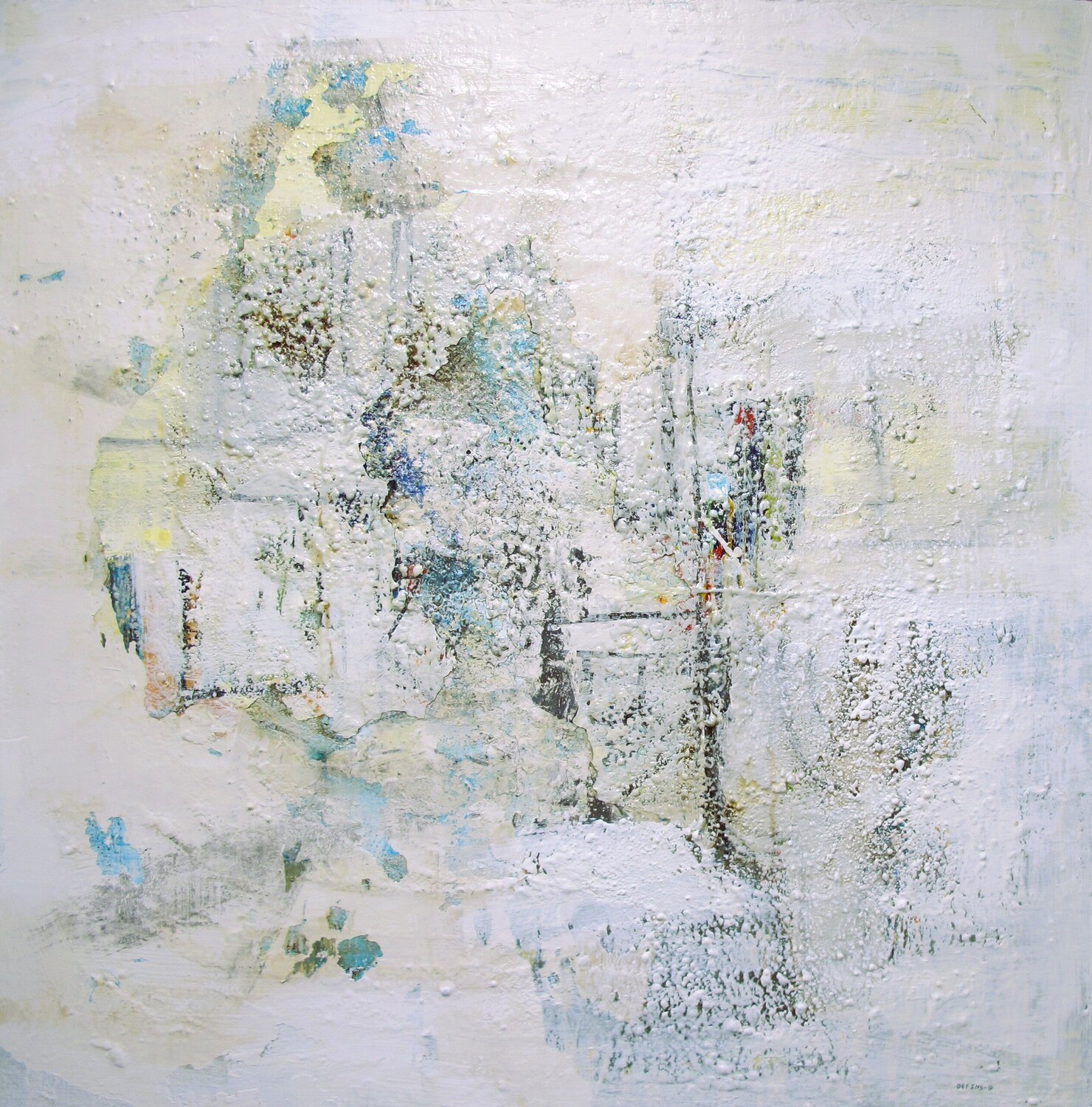 WHITE ABSTRACT # 16 Guillaume Defins Original painting for sale