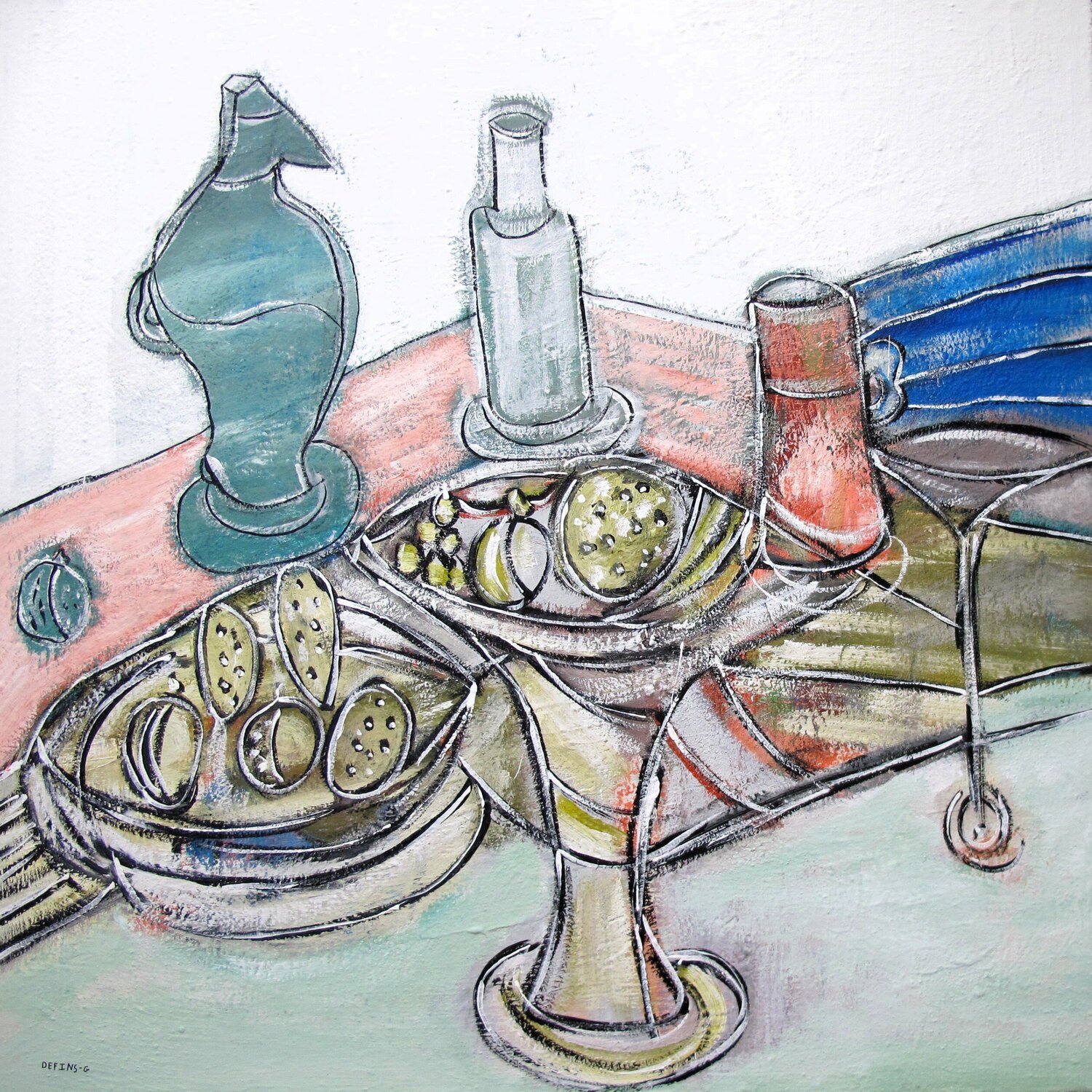La ballade des fruits Guillaume Defins Original painting for sale