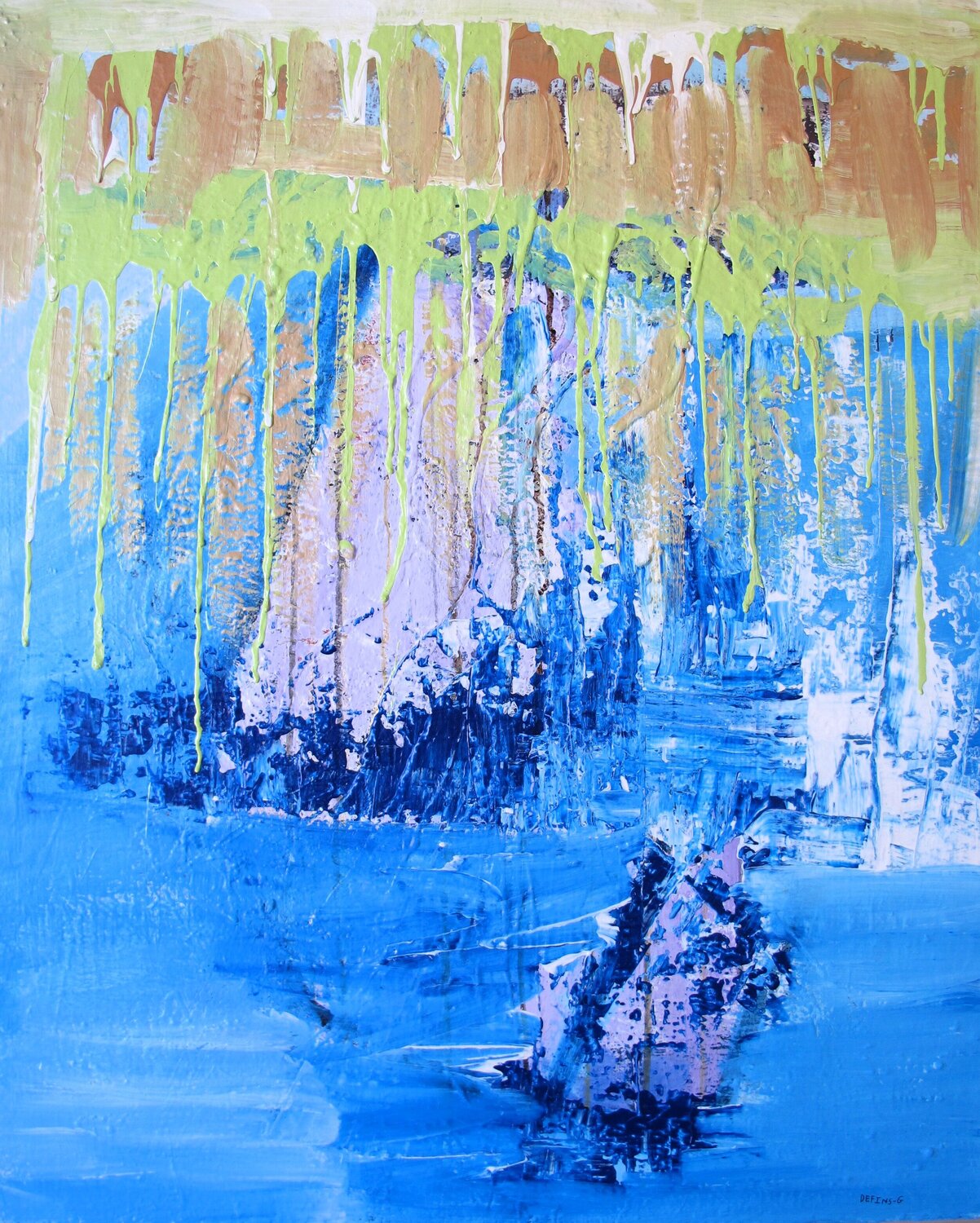 Cascade Guillaume Defins Original painting for sale