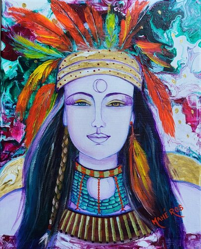 UKIA, femme plume by Mahé Ros, Painting for Sale on Select