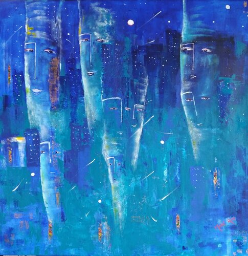 Sentinelles by Mahé Ros, Painting for Sale on Select