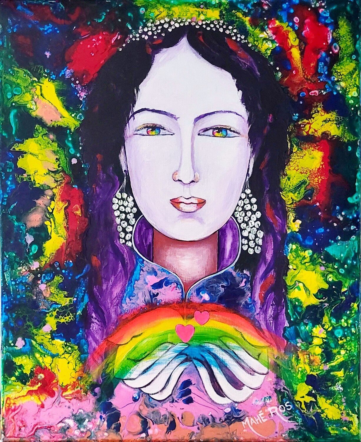 Rainbow Mahé Ros Original painting for sale