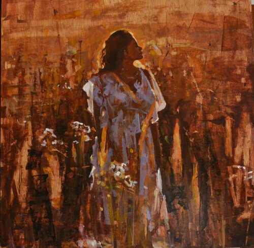 En los campos de trigo by Marco Ortolan, Painting for Sale on Select